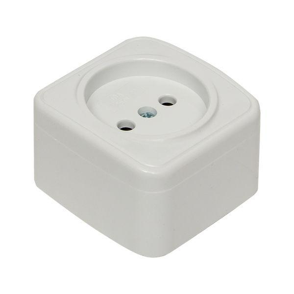 Розетка 1-м ОП Минск 10А IP20 без заземл. бел. Basic EKF EGR10-022-10 ТехноИмпульс