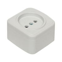 Розетка 1-м ОП Минск 10А IP20 без заземл. бел. Basic EKF EGR10-022-10 ТехноИмпульс