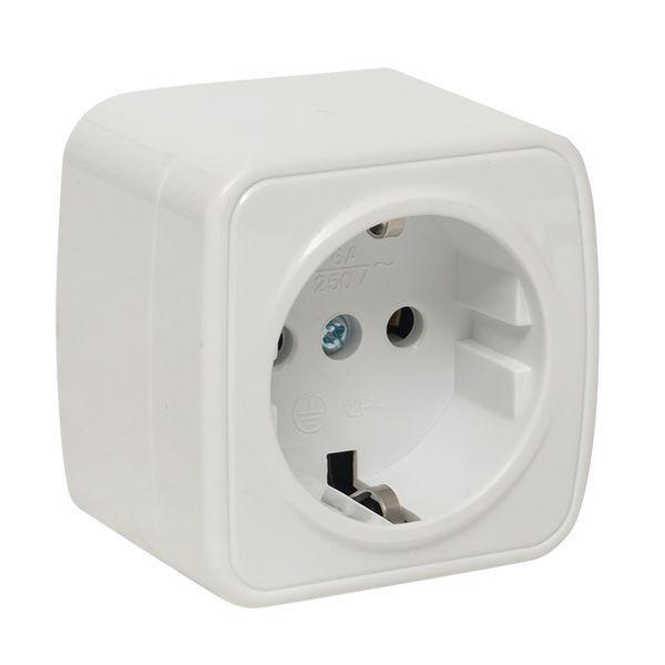 Розетка 1-м ОП Минск 16А IP20 с заземл. бел. Basic EKF EGR16-028-10 ТехноИмпульс