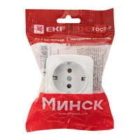 Розетка 1-м ОП Минск 16А IP20 с заземл. бел. Basic EKF EGR16-028-10 ТехноИмпульс