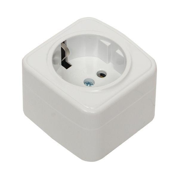 Розетка 1-м ОП Минск 16А IP20 с заземл. бел. Basic EKF EGR16-028-10 ТехноИмпульс