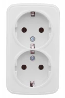 Розетка 2-м ОП Минск 16А IP20 с заземл. бел. Basic EKF EGR16-128-10 ТехноИмпульс