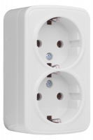 Розетка 2-м ОП Минск 16А IP20 с заземл. бел. Basic EKF EGR16-128-10 ТехноИмпульс