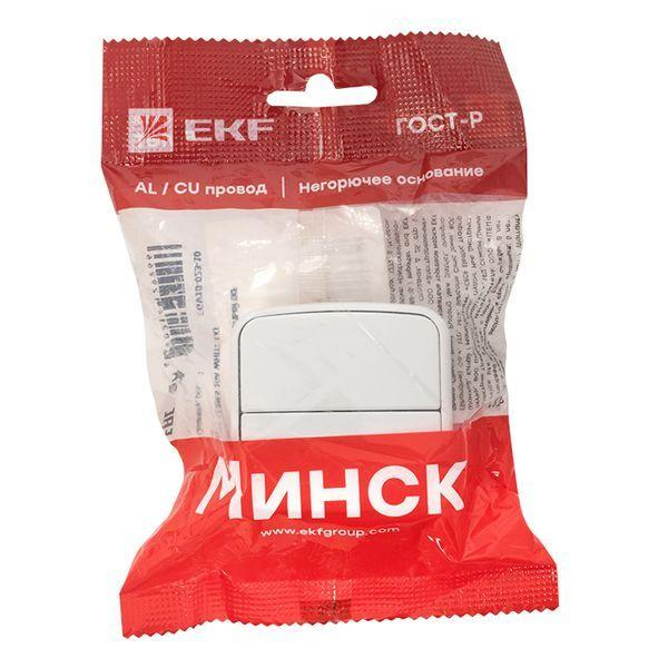 Выключатель 2-кл. ОП Минск 10А IP20 бел. Basic EKF EGV10-023-10 ТехноИмпульс