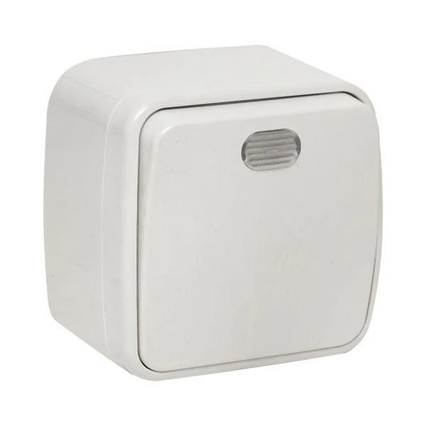 Выключатель 1-кл. ОП Минск 10А IP20 с индикатором бел. Basic EKF EGV10-121-10 ТехноИмпульс