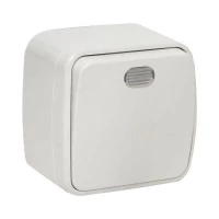 Выключатель 1-кл. ОП Минск 10А IP20 с индикатором бел. Basic EKF EGV10-121-10 ТехноИмпульс