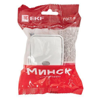 Выключатель 1-кл. ОП Минск 10А IP20 с индикатором бел. Basic EKF EGV10-121-10 ТехноИмпульс