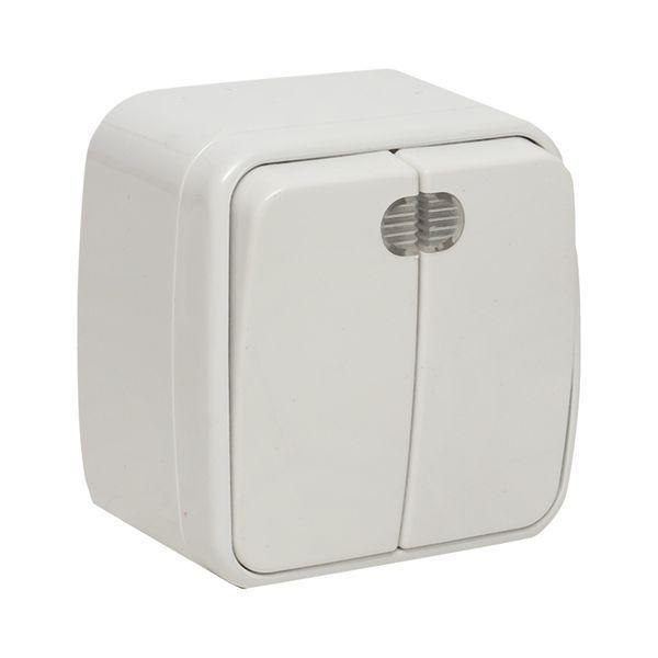 Выключатель 2-кл. ОП Минск 10А IP20 с индикатором бел. Basic EKF EGV10-123-10 ТехноИмпульс