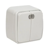 Выключатель 2-кл. ОП Минск 10А IP20 с индикатором бел. Basic EKF EGV10-123-10 ТехноИмпульс