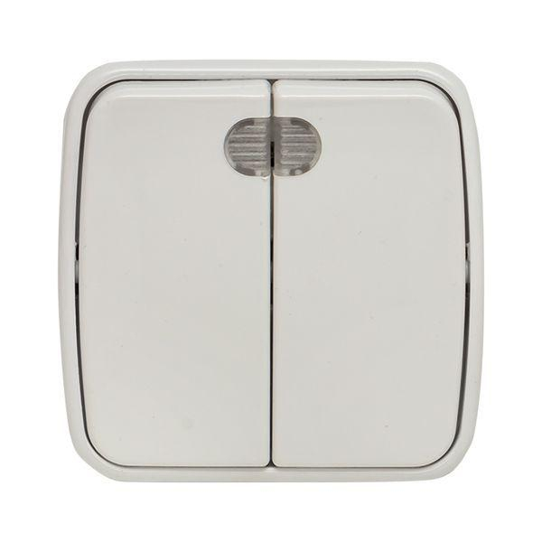 Выключатель 2-кл. ОП Минск 10А IP20 с индикатором бел. Basic EKF EGV10-123-10 ТехноИмпульс