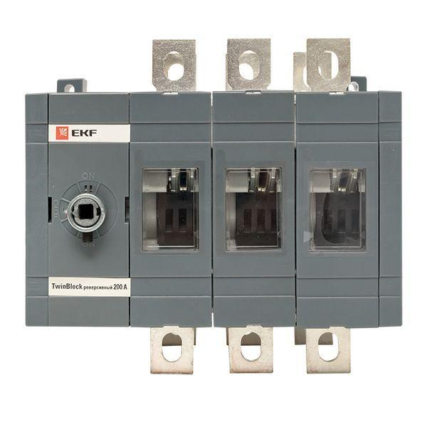 Рубильник 3п 200А реверсивный без рукоятки управления TwinBlock EKF tb-s-200-3p-rev ТехноИмпульс