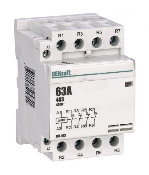 Контактор модульный МК-103 4НЗ 63А 230В DEKraft 18091DEK ТехноИмпульс