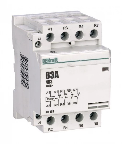 Контактор модульный МК-103 4НЗ 63А 230В DEKraft 18091DEK ТехноИмпульс
