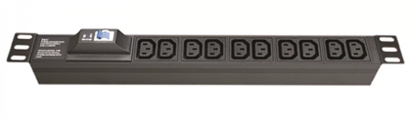 Блок розеток 8-м 10А IEC 60320 C13 для 19дюйм шкафов автомат защиты DKC R519IEC8CBC14 ТехноИмпульс