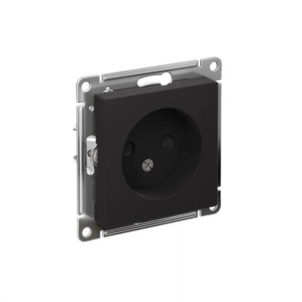 Розетка 1-м СП AtlasDesign 16А IP20 без заземл. защ. шторки механизм карбон SE ATN001049 ТехноИмпульс