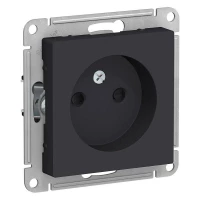 Розетка 1-м СП AtlasDesign 16А IP20 без заземл. защ. шторки механизм карбон SE ATN001049 ТехноИмпульс