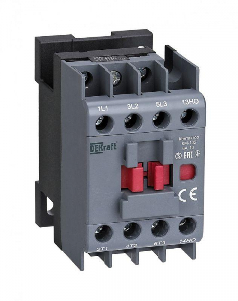 Контактор КМ-102 6А кат. 380В/400В AC 1НО AC-3 AC-4 DEKraft 22063DEK ТехноИмпульс