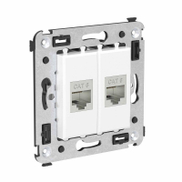 Розетка компьютерная 2-м СП Avanti "Белое облако" RJ45 кат.6 без шторок экранир. механизм DKC 4400794 ТехноИмпульс