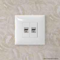 Розетка компьютерная 2-м СП Avanti "Белое облако" RJ45 кат.6 без шторок экранир. механизм DKC 4400794 ТехноИмпульс