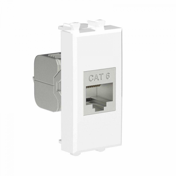 Розетка компьютерная 1мод. Avanti "Белое облако" RJ45 кат.6 без шторок экранир. модульная механизм DKC 4400791 ТехноИмпульс