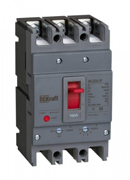 Выключатель автоматический 3п 32А 35кА ВА-332А DEKraft 28101DEK ТехноИмпульс