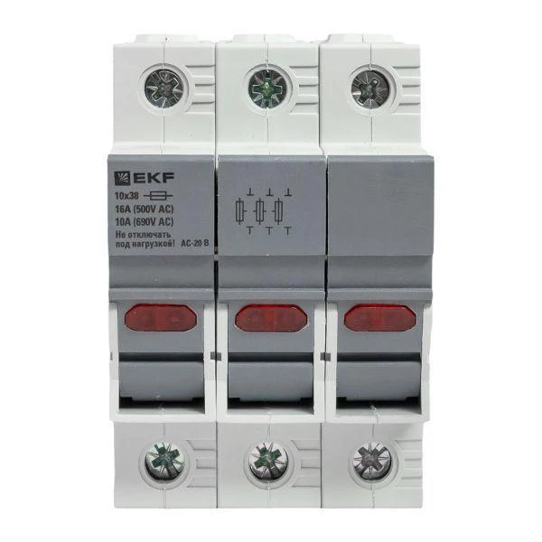 Предохранитель-разъединитель DF 10х38 3п (тип ПВЦ) EKF df103-e ТехноИмпульс