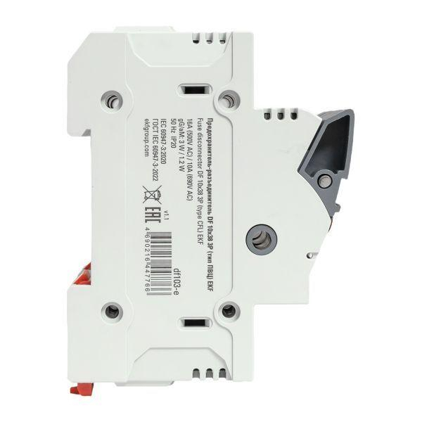 Предохранитель-разъединитель DF 10х38 3п (тип ПВЦ) EKF df103-e ТехноИмпульс