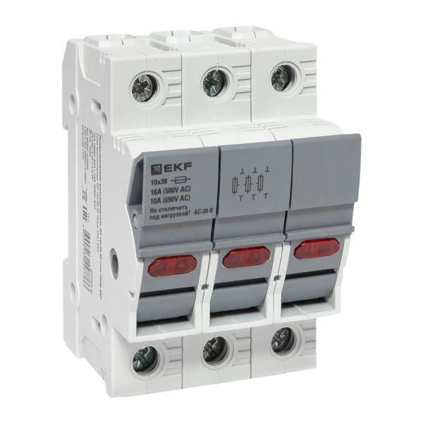 Предохранитель-разъединитель DF 10х38 3п (тип ПВЦ) EKF df103-e ТехноИмпульс