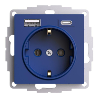 Розетка AtlasDesign 16А с 2-мя заряд. устройствами USB тип A+C 5В/2.4А/3.0А 2х5В/1.5А механизм аквамарин SE ATN001132 ТехноИмпульс