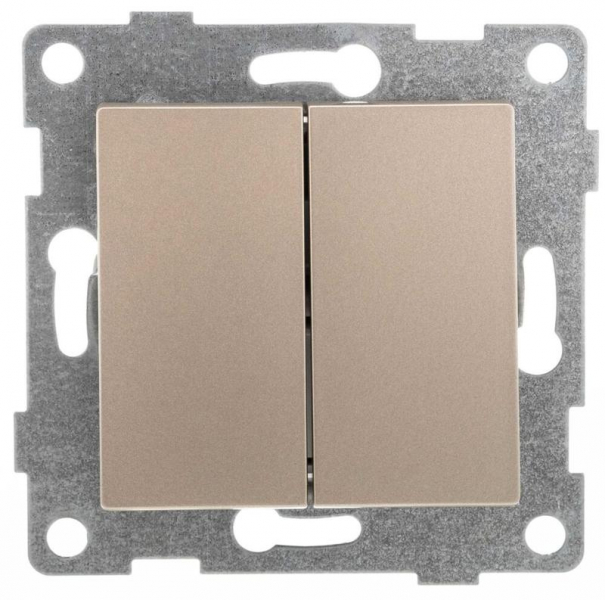 Выключатель 2-кл. СП Ugra 10А IP20 250В механизм шампань GUSI С11В2-027 ТехноИмпульс