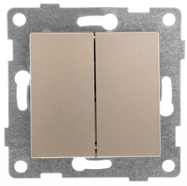 Выключатель 2-кл. СП Ugra 10А IP20 250В механизм шампань GUSI С11В2-027 ТехноИмпульс