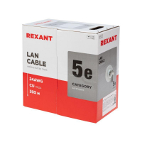 Кабель витая пара U/UTP кат.5E 4х2х24AWG нг(А)-HF сер. LIGHT (305м) Rexant 01-0059 ТехноИмпульс