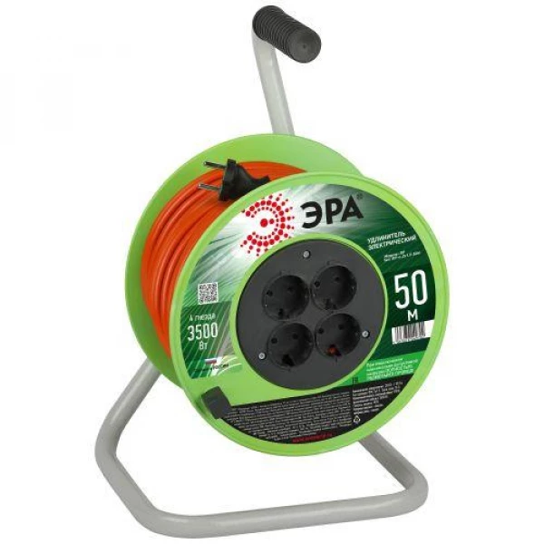 Удлинитель на катушке 4х50м без заземл. RP-4-2x1.5-50m ПВС 2х1.5 Эра Б0059784 ТехноИмпульс