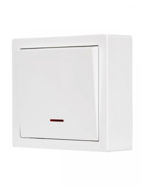Выключатель 1-кл. ОП LETO с индикацией бел. LEZARD 752-0200-111 ТехноИмпульс