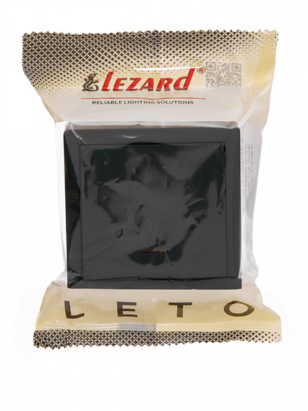 Выключатель 1-кл. ОП LETO с индикацией черн. бархат LEZARD 752-4200-111 ТехноИмпульс