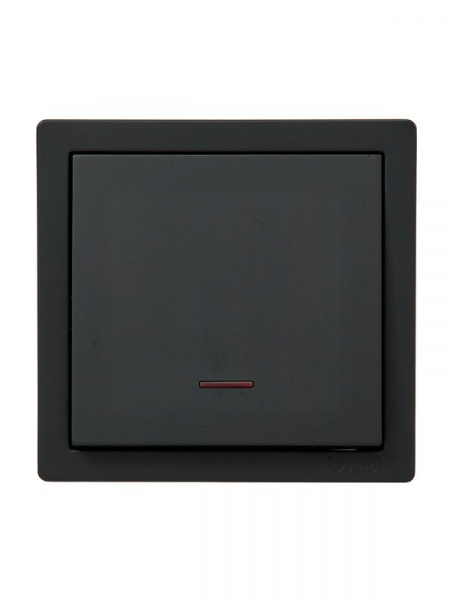 Выключатель 1-кл. ОП LETO с индикацией черн. бархат LEZARD 752-4200-111 ТехноИмпульс