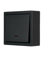 Выключатель 1-кл. ОП LETO с индикацией черн. бархат LEZARD 752-4200-111 ТехноИмпульс