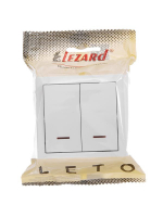 Выключатель 2-кл. ОП LETO с индикацией бел. LEZARD 752-0200-112 ТехноИмпульс