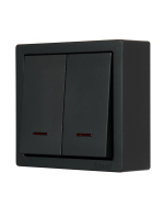 Выключатель 2-кл. ОП LETO с индикацией черн. бархат LEZARD 752-4200-112 ТехноИмпульс