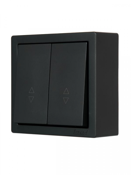 Выключатель проходной 2-кл. ОП LETO черн. бархат LEZARD 752-4200-106 ТехноИмпульс