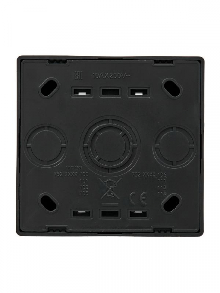 Выключатель проходной 2-кл. ОП LETO черн. бархат LEZARD 752-4200-106 ТехноИмпульс