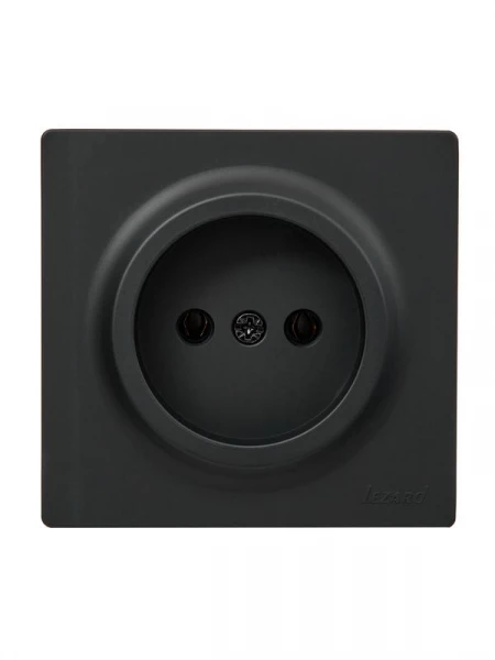 Розетка 1-м ОП LETO без заземл. ПБТ черн. бархат LEZARD 752-4200-121B ТехноИмпульс