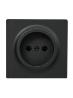 Розетка 1-м ОП LETO без заземл. ПБТ черн. бархат LEZARD 752-4200-121B ТехноИмпульс
