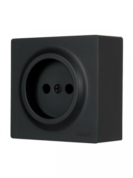 Розетка 1-м ОП LETO без заземл. ПБТ черн. бархат LEZARD 752-4200-121B ТехноИмпульс