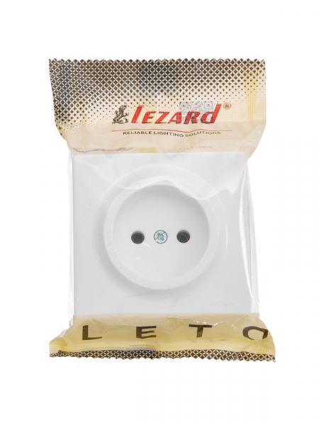Розетка 1-м ОП LETO без заземл. ПБТ бел. LEZARD 752-0200-121B ТехноИмпульс
