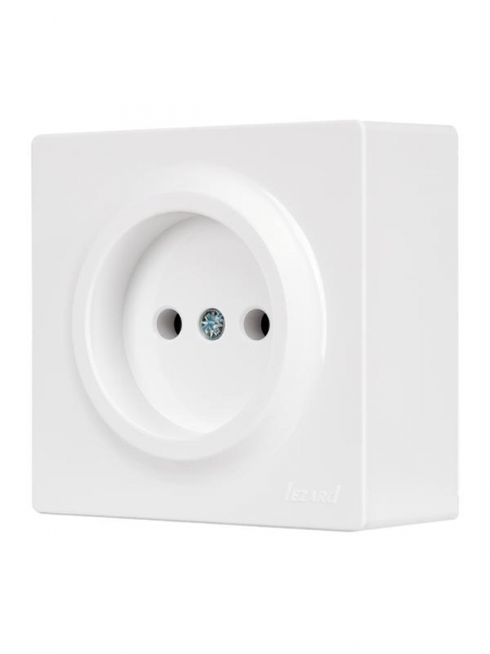 Розетка 1-м ОП LETO без заземл. ПБТ бел. LEZARD 752-0200-121B ТехноИмпульс