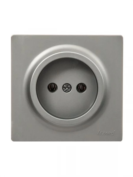 Розетка 1-м ОП LETO без заземл. ПБТ платина LEZARD 752-3500-121B ТехноИмпульс