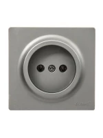 Розетка 1-м ОП LETO без заземл. ПБТ платина LEZARD 752-3500-121B ТехноИмпульс