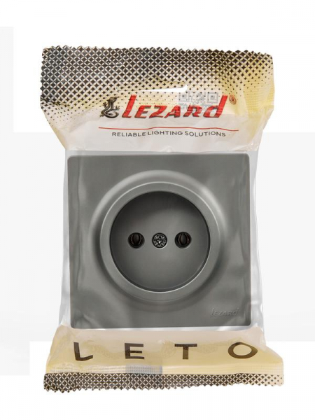 Розетка 1-м ОП LETO без заземл. ПБТ платина LEZARD 752-3500-121B ТехноИмпульс
