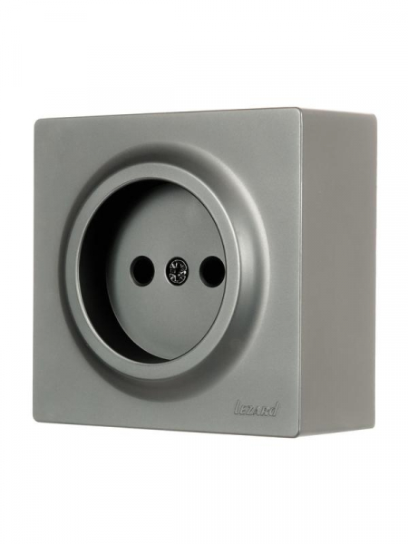 Розетка 1-м ОП LETO без заземл. ПБТ платина LEZARD 752-3500-121B ТехноИмпульс